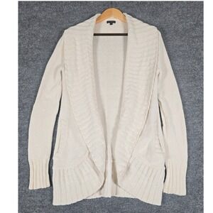 EXPRESS Cream Shawl Collar Long Sleeve Knit Cardigan Sweater Women's‎ Sz Large